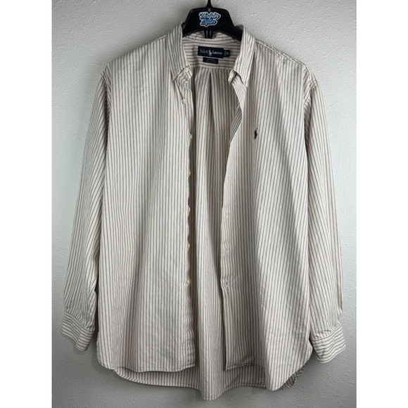Ralph Lauren Men's McMeel XL Striped 100% Cotton Long Sleeve Button Up Shirt - Picture 4 of 11